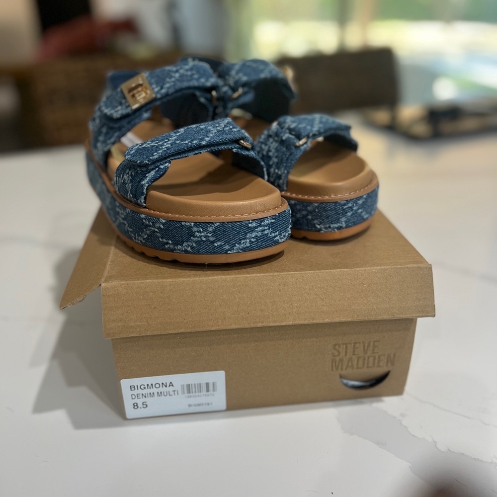 Steve Madden Blue Denim Sandals